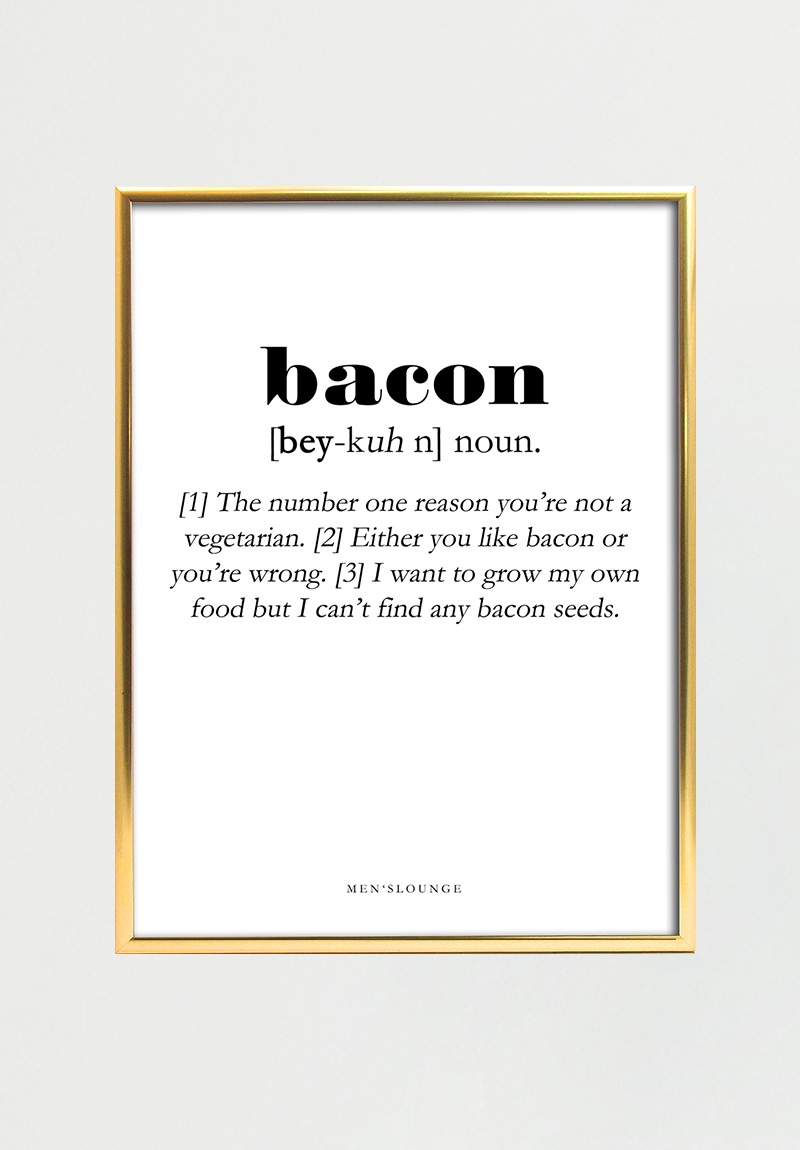 Buy Men's Lounge Bacon Definition Poster 50 x 70 cm