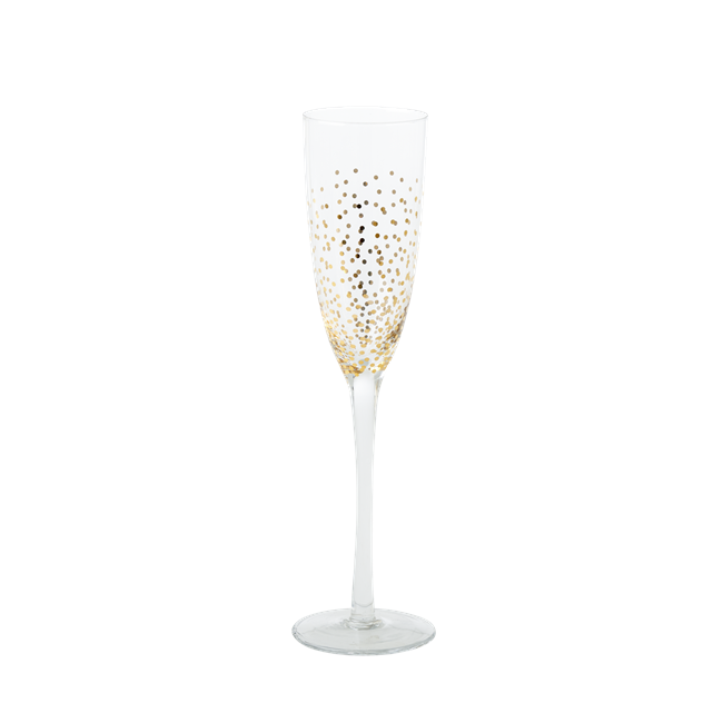 Rice - Champagneglas med Guld Prikker