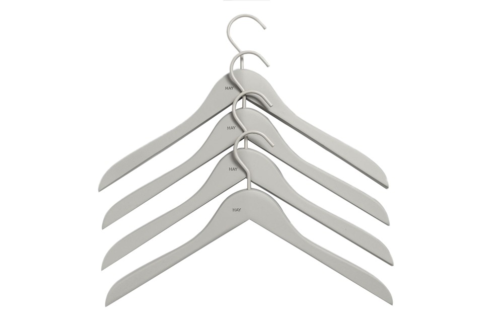 HAY - Soft Coat Hanger Slim Set of 4 - Grey (500079)