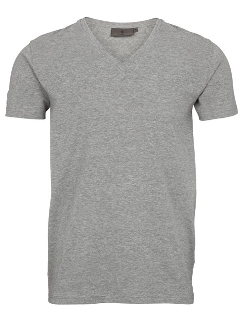 Lindbergh 'Men´s stretch v-neck' T-shirt - Grey Mel