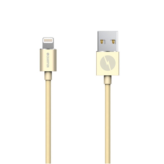 Champion Lightning Cable 2m Gold. iPhone, iPad