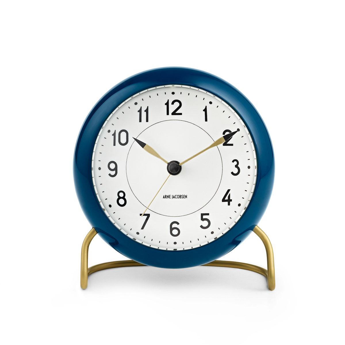 Arne Jacobsen - Station Table ​Clock ​ - Petroleum/White (43678)