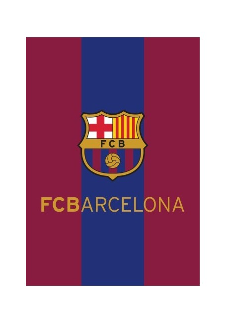 FC Barcelona - Plaid med striber og logo - 200x140 cm