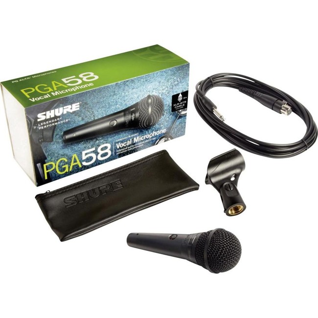 Shure - PGA58 QTR-E - Dynamisk Mikrofon Med XLR-Jack Kabel