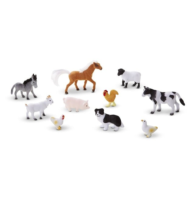 Melissa & Doug 10594 Farm Friends Collectible Toy Animal Figures (10 Pcs)