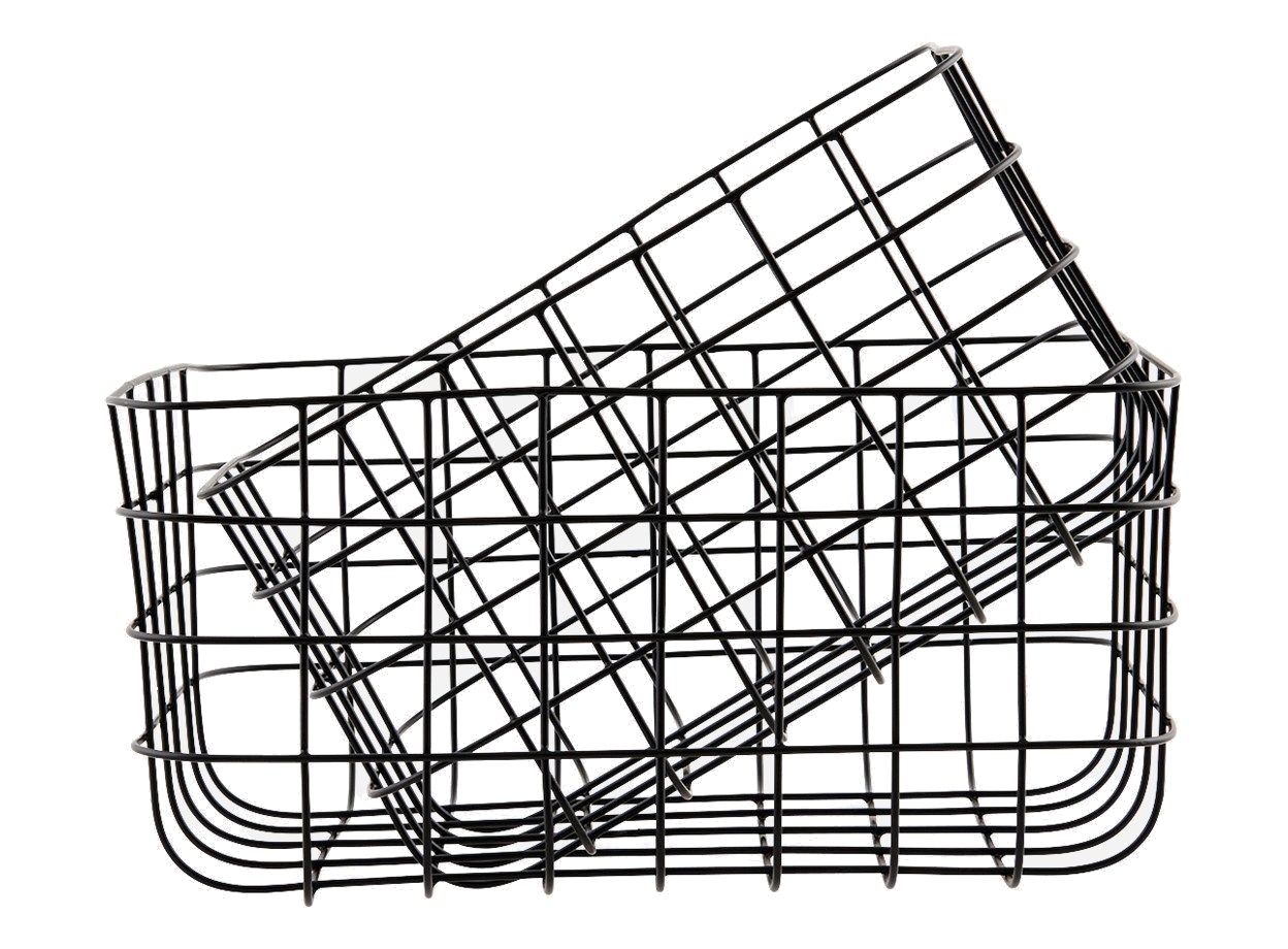 House Doctor - Medium Simply Basket Set of 2 - Black (Sp0389)