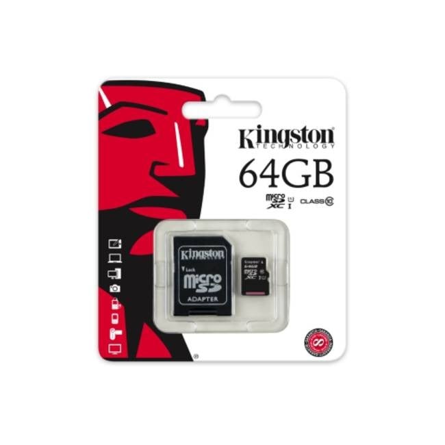 Kingston 64GB Micro SDHC Class 10 Memory Card (SDC10G2/64GB)