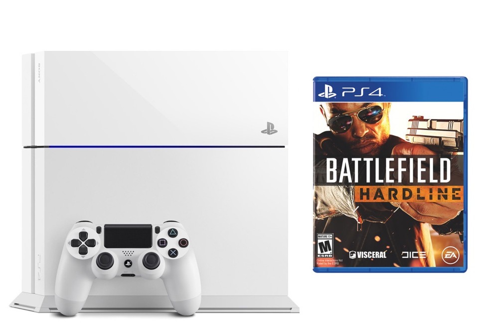Køb Playstation 4 500GB (White) - Battlefield: Hardline