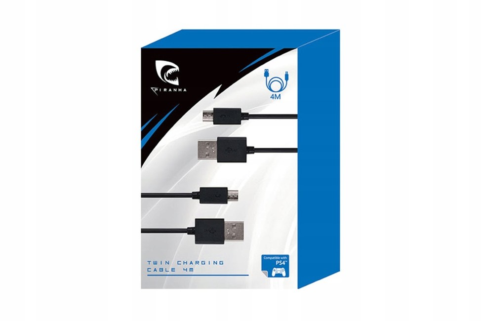 Piranha PS4 Twin Charging Cable 4M