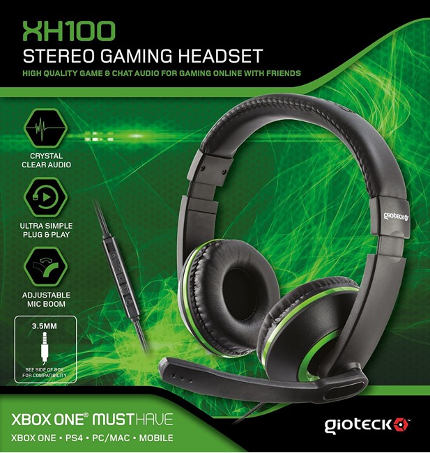 Gioteck XH100 Wired Stereo Headset Black/Green