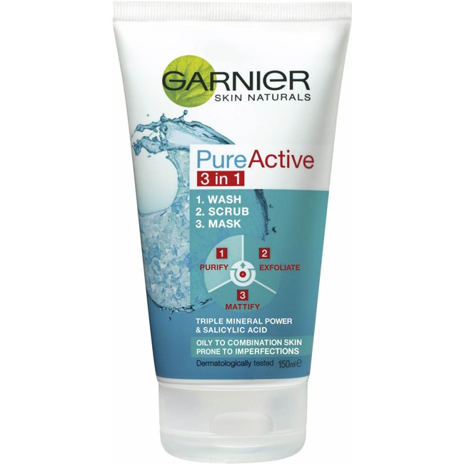 Garnier - Pure Active 3in1 Cleanser Ansigtsvask 150 ml