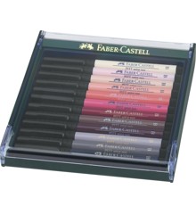 Faber-Castell - Pitt Artist Pen Brush Tuschestift, 12er Etui, Portraitfarben (267424)