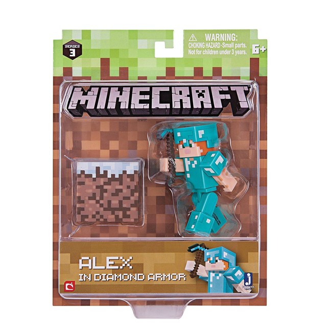 Minecraft Single Figure Packs - Alex In Diamond Armour