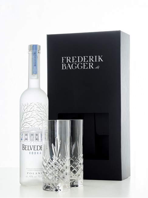 Belvedere - Vodka Pure 40%, 70 cl + Frederik Bagger - Crispy Highball Krystal Glas - 2 pak