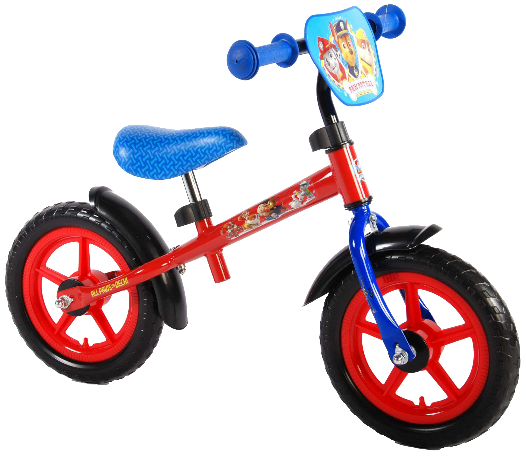 paw patrol pink balance bike