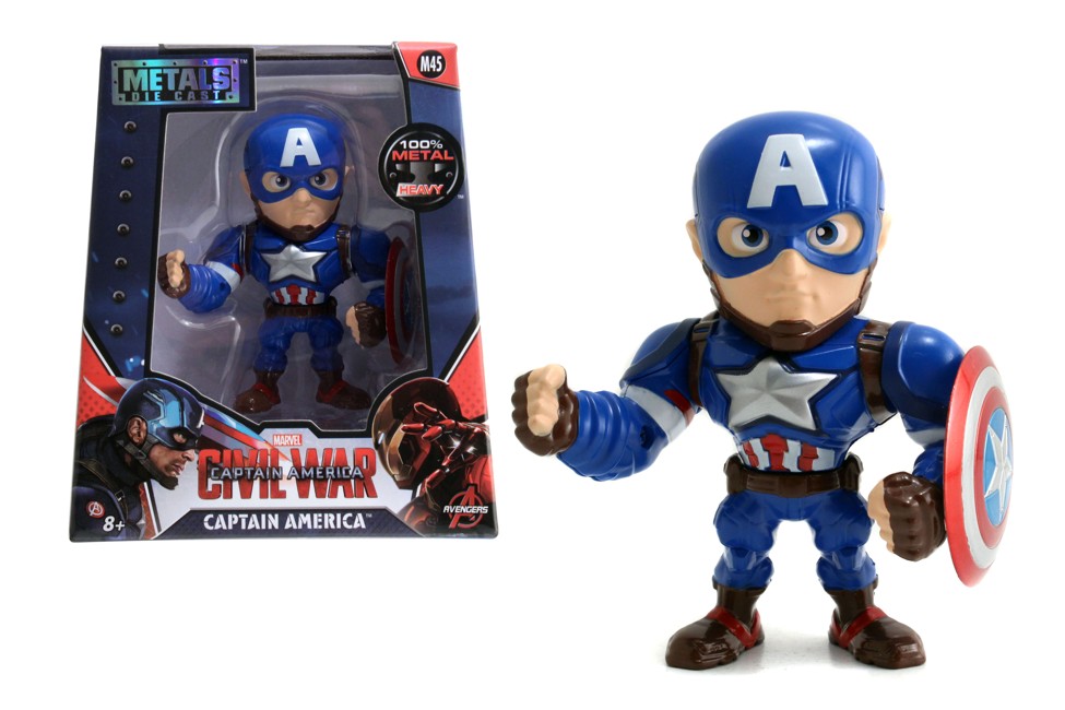 Jada Toys Marvel Avenger Civil War Captain America 4 inch Metals Diecast Figure - Captain America