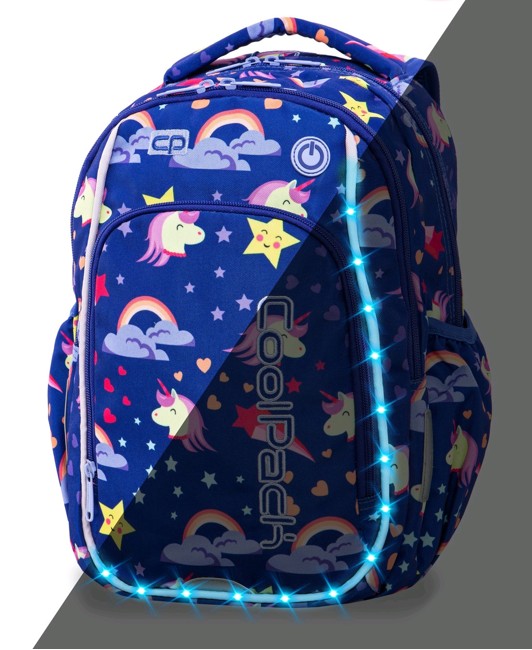 Coolpack - Skoletaske med LED-belysning - Enhjørninge