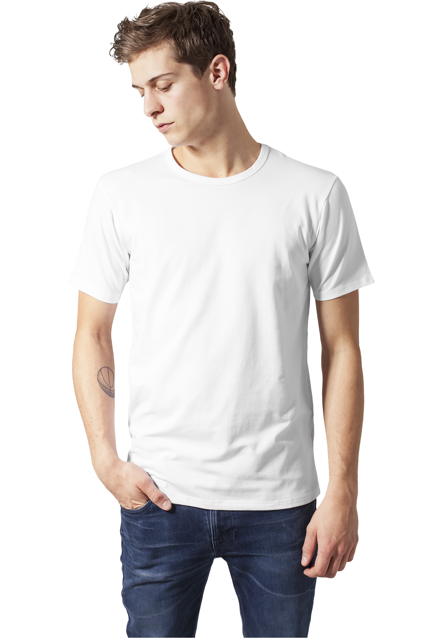 Buy Urban Classics 'Fitted Stretch' T-shirt - White