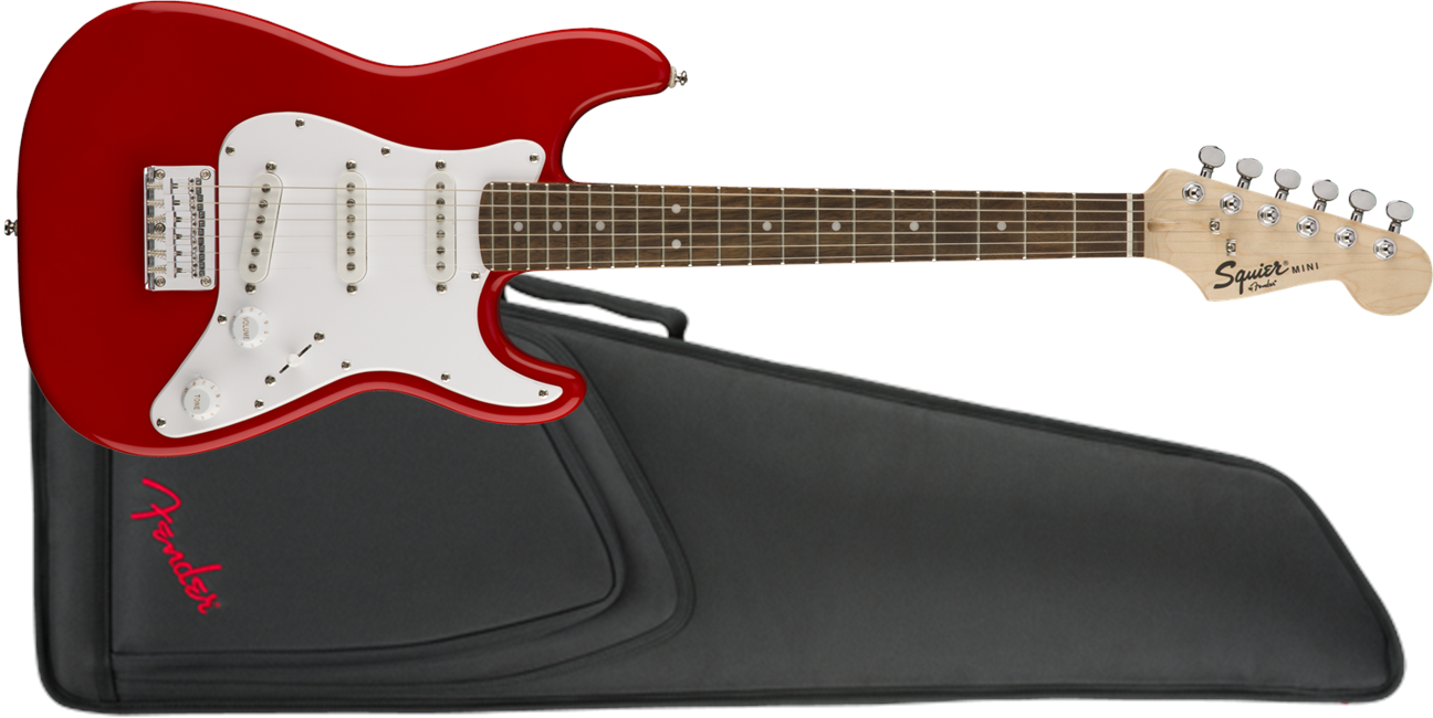 Squier By Fender - Mini V2 Stratocaster - Elektrisk 3/4 Guitar Inklusiv Gigbag (Torino Red)