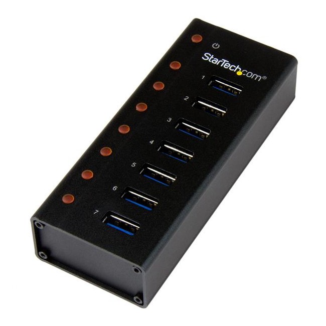StarTech.com 7-Port USB 3.0 Hub - Desktop or Wall-Mountable Metal...