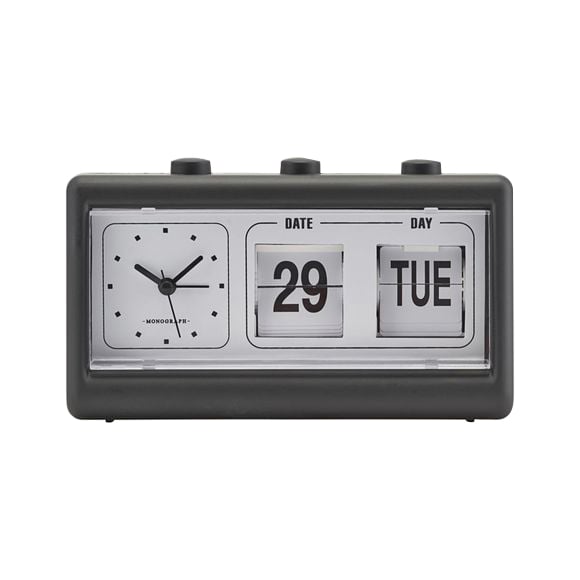 House Doctor - Retro Clock w. Alarm and Calendar - Black (MGEA0403)