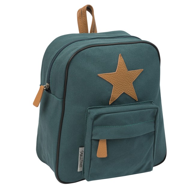 Smallstuff - Little Backpack w. Leather Star - Dark Green
