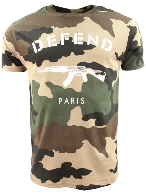 Defend Paris Paris T-shirt Camo Tan