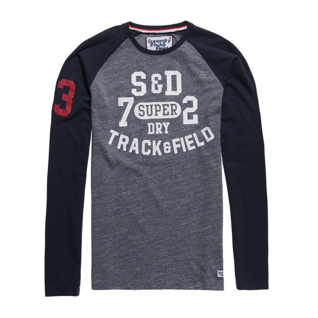 Superdry Trackster Baseball T-shirt Truest Navy / Pearl Blue
