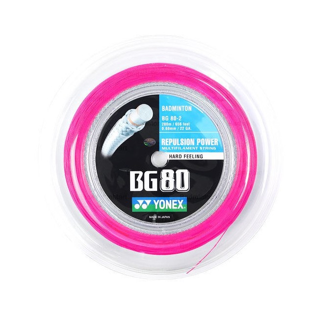 Yonex - Badmintonstrenge BG-80 Pink 200m