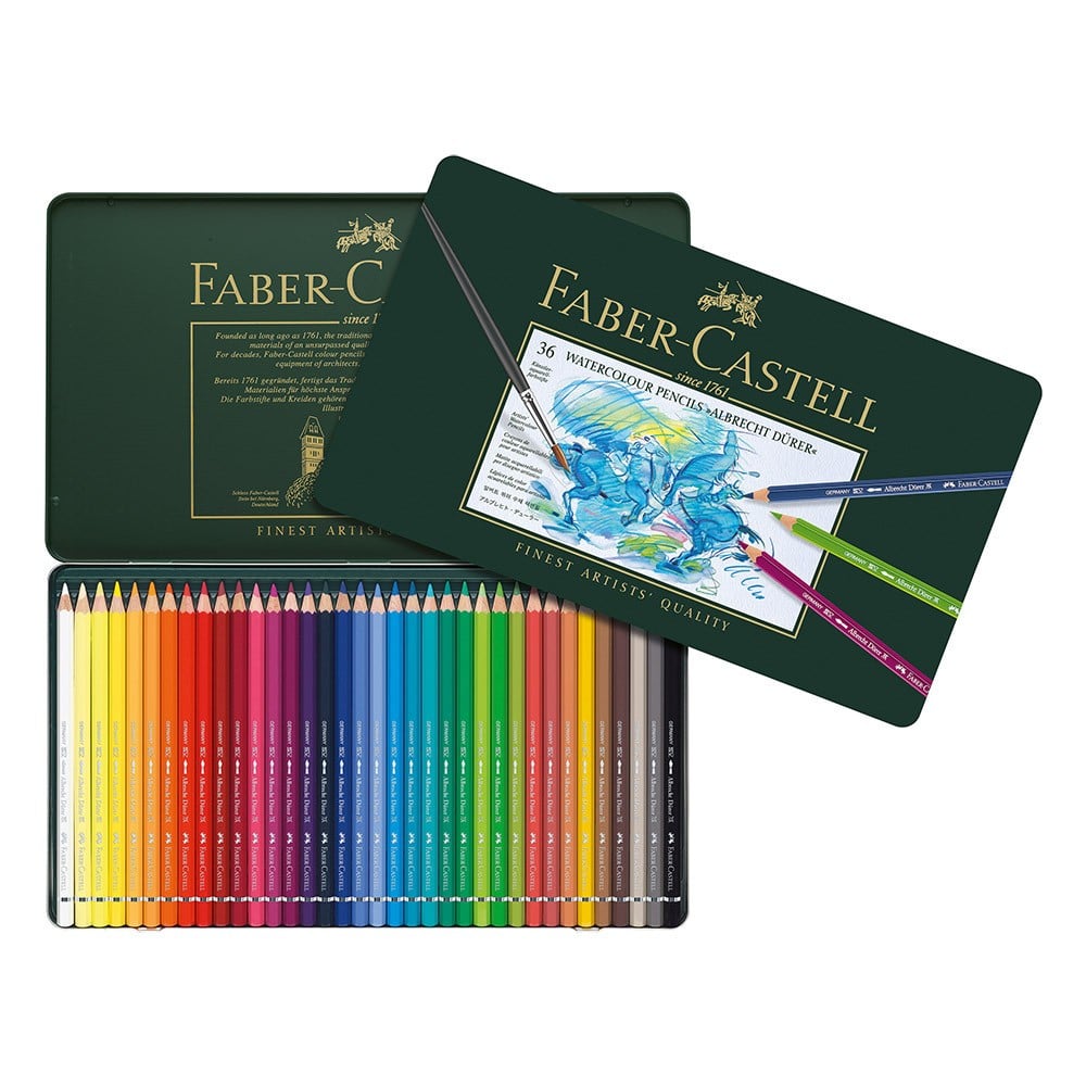Faber Castell - Albrecht Dürer Watercolor colored pencils - Metal box with 36 pcs