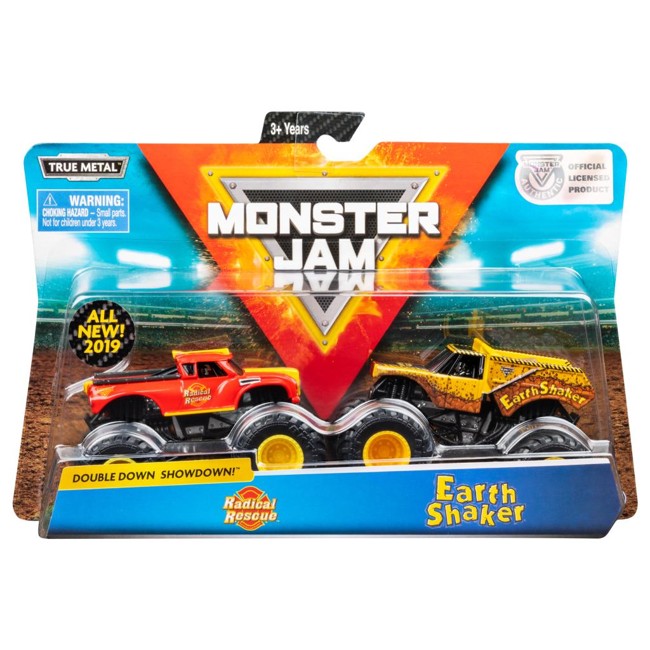 Monster Jam 1:64 2 Pakke - Radical Rescue & Earth Shaker