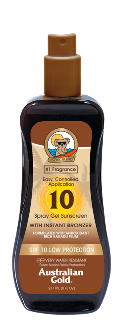 Australian Gold - Solcreme Spray Gel m. Instant Bronzer 237 ml - SPF 10