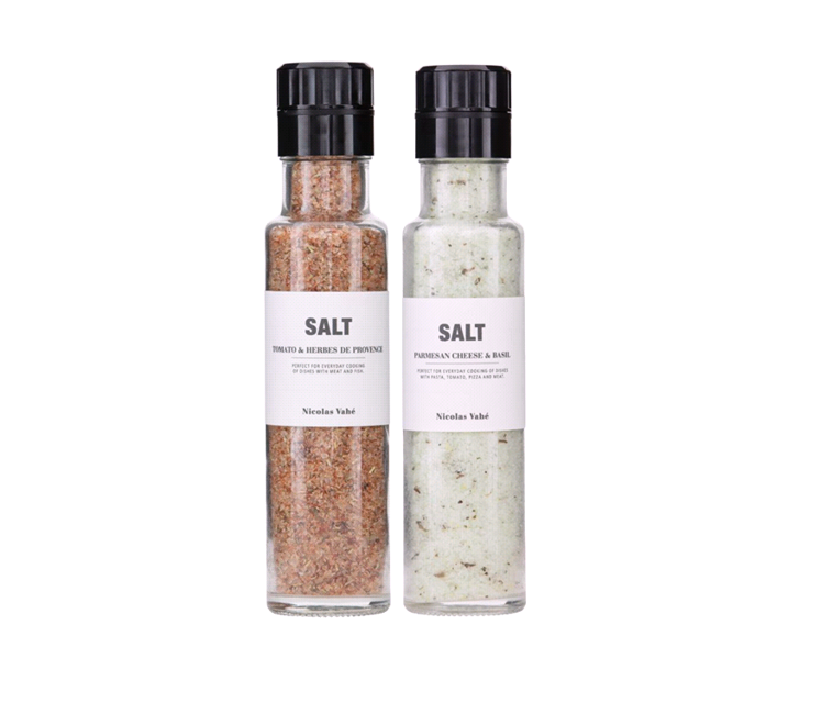 Nicolas Vahé - Salt Med Tomat & Krydderurter De Provence + Salt med Parmesan, Ost & Basilikum