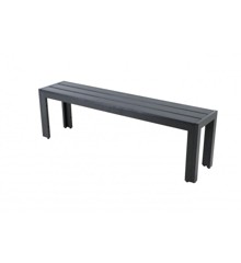 Living Outdoor - Baagoe Garden Bench 132 x 30 cm - Aluminium/Polywood - Black/Black Pine (623932)