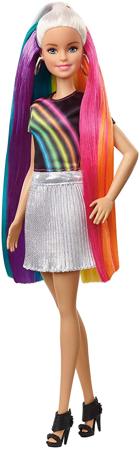 Buy Barbie Rainbow Sparkle Hair Doll Fxn96 