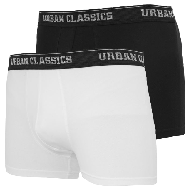 Urban Classics '2-Pack Basic' Boxershorts - Black / White