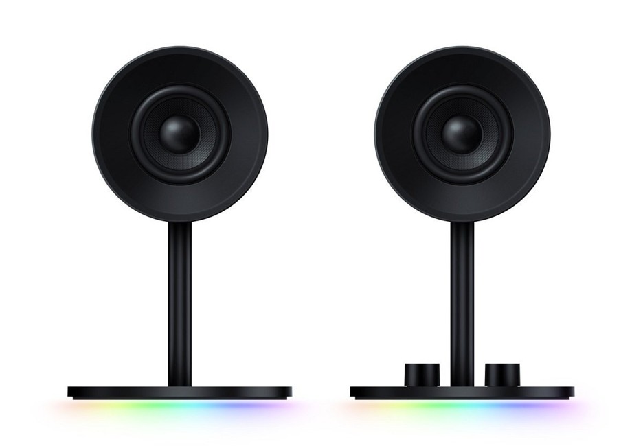 Razer Nommo Chroma Computer Speakers, Rear Bass Ports for Full Range Gaming and Sound Immersion, Custom Woven Glass Fiber 3 Inch Drivers and RGB Chroma.
