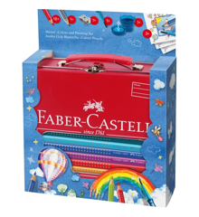 Faber-Castell - Gaveæske med Jumbo GRIP farveblyanter med pensel