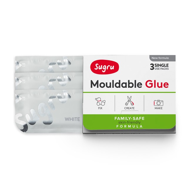 Sugru Mouldable Glue - Family-Safe - Skin-Friendly Formula - White (3-pack)
