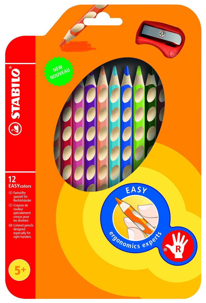 Stabilo - Ergonomic EASY Color pencils, right hand (12 pcs) - Leker