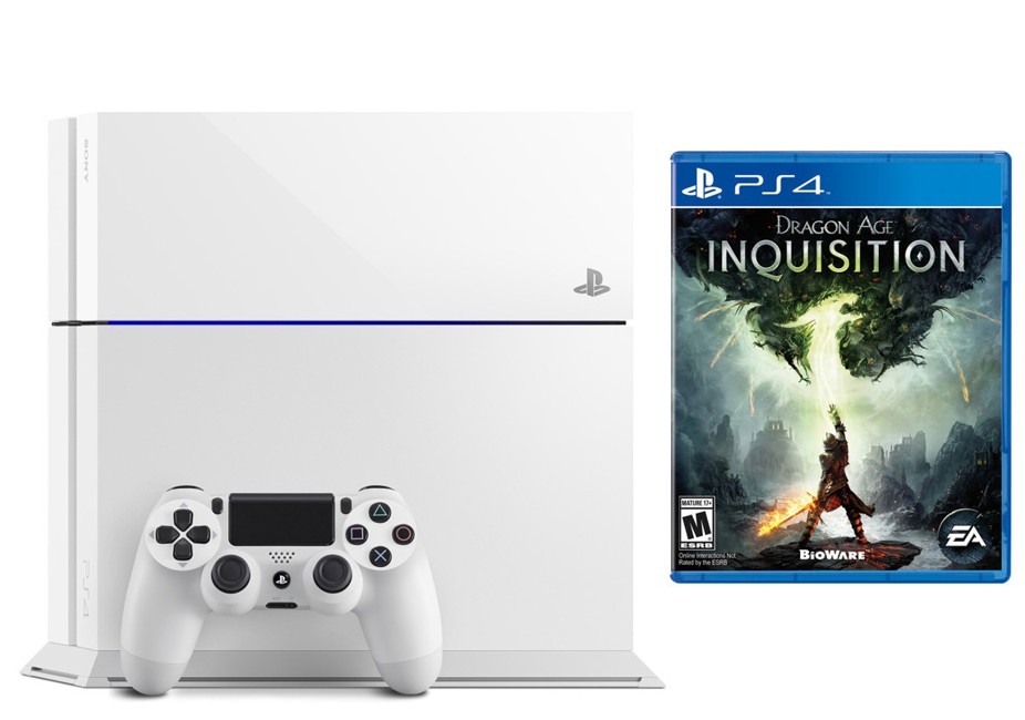 nedenunder lyd Stejl Køb Playstation 4 Console 500GB (White) - Dragon Age III (3): Inquisition  Bundle