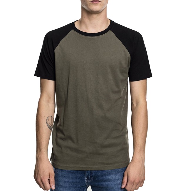 Urban Classics - RAGLAN Contrast T-Shirt olive / black