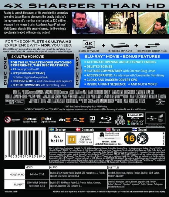 The Bourne Identity (4K Blu-Ray)