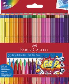 Faber-Castell - Fibre-tip pens Grip Colour Marker set, 30 pc (155335)