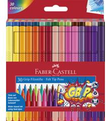 Faber-Castell - Fibre-tip tusser Grip Colour sæt, 30 stk (155335)