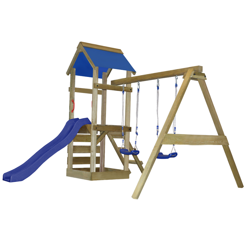 Buy vidaXL Playhouse Set with Ladder, Slide and Swings 290x260x245 cm Wood