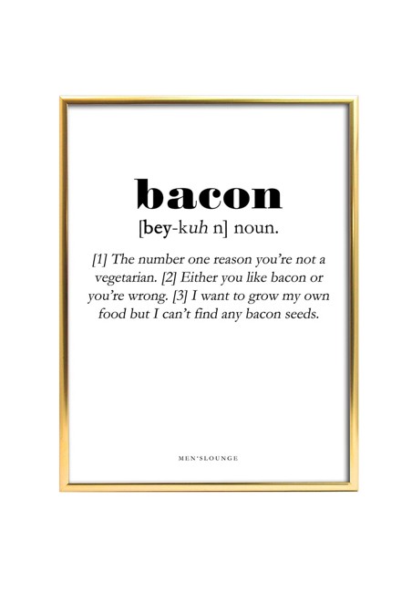 Men's Lounge - Bacon Definition Plakat 30 x 40 cm