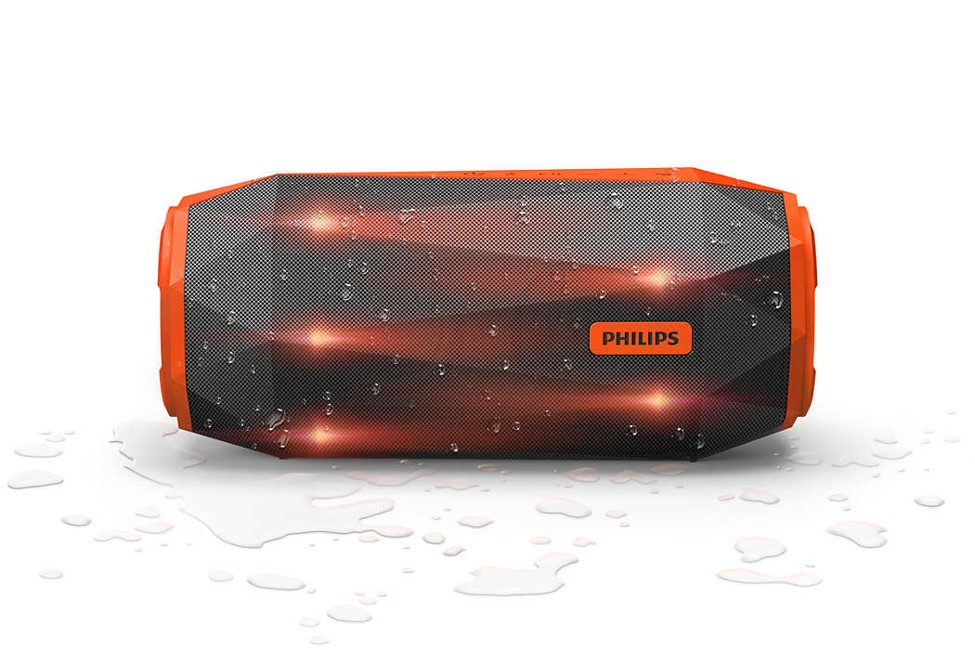 Philips - ShoqBox Wireless Bluetooth Speaker SB500M/00  Charcoal & Orange