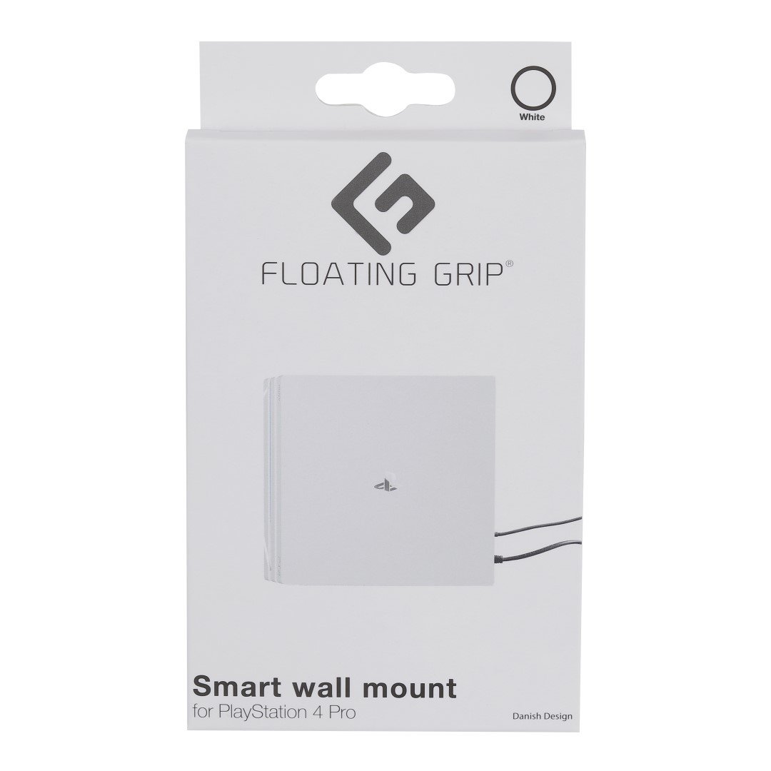 PS4 Pro wall mount by FLOATING GRIP®, White