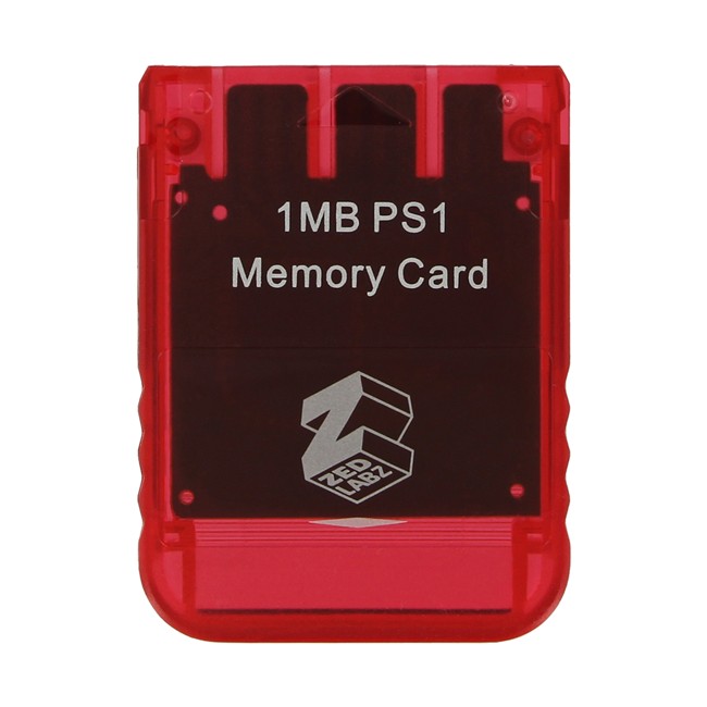 ZedLabz 1MB 15 block memory card for Sony PS1 PSX PlayStation one - PS2 compatible* - red